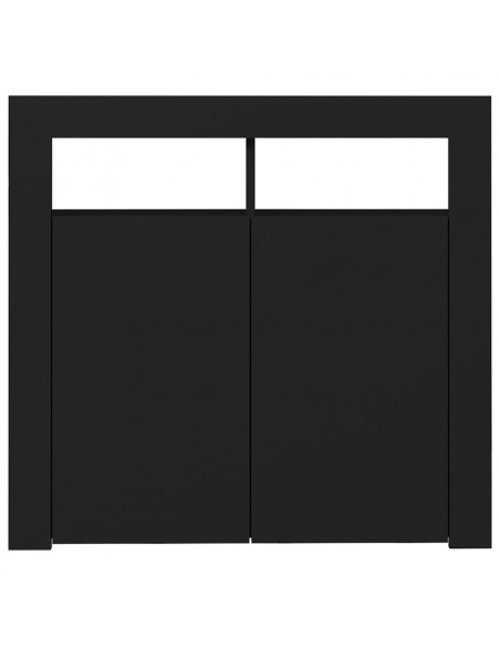 Credenza con Luci LED Nera 80x35x75 cm