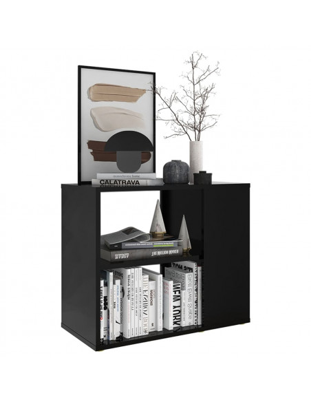Credenza Nera 60x30x50 cm in Legno Multistrato