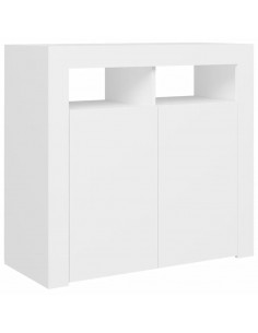 Credenza con Luci LED Bianca 80x35x75 cm 2
