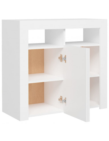 Credenza con Luci LED Bianca 80x35x75 cm