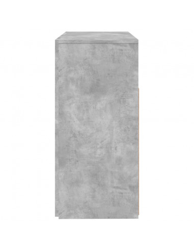 Credenza con Luci LED Grigio Cemento 80x35x75 cm