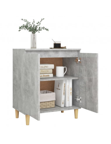 Credenza Gambe Massello Grigio Cemento 60x35x70cm Multistrato
