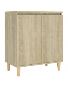 Credenza con Gambe Legno Massello Sonoma 60x35x70cm Multistrato 2