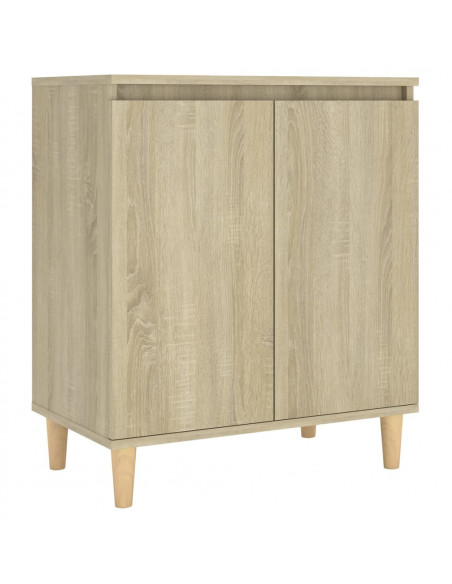 Credenza con Gambe Legno Massello Sonoma 60x35x70cm Multistrato