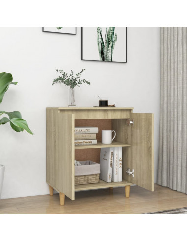 Credenza con Gambe Legno Massello Sonoma 60x35x70cm Multistrato