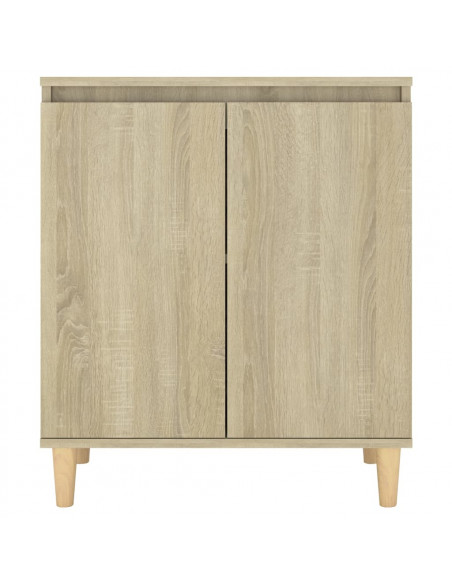 Credenza con Gambe Legno Massello Sonoma 60x35x70cm Multistrato