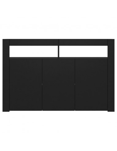Credenza con Luci LED Nera 115,5x30x75 cm