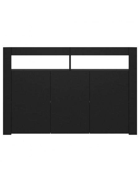 Credenza con Luci LED Nera 115,5x30x75 cm