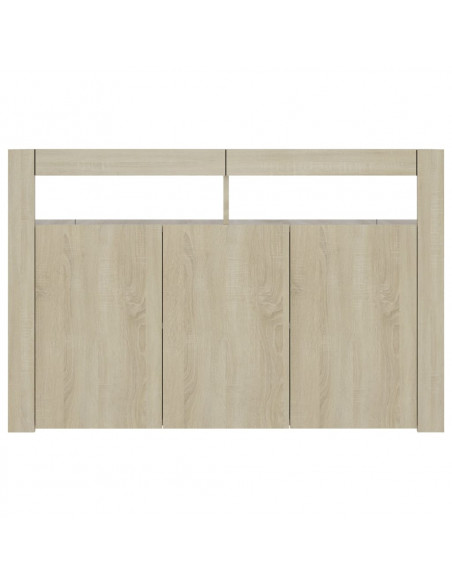 Credenza con Luci LED Rovere Sonoma 115,5x30x75 cm