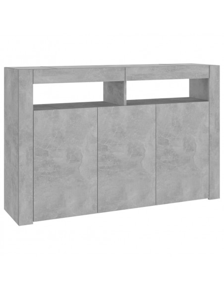 Credenza con Luci LED Grigio Cemento 115,5x30x75 cm