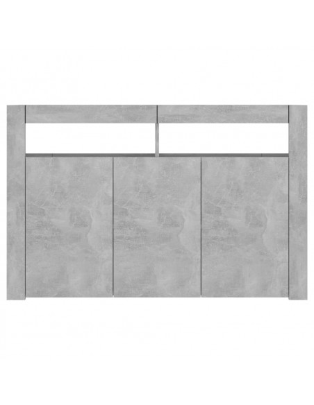 Credenza con Luci LED Grigio Cemento 115,5x30x75 cm
