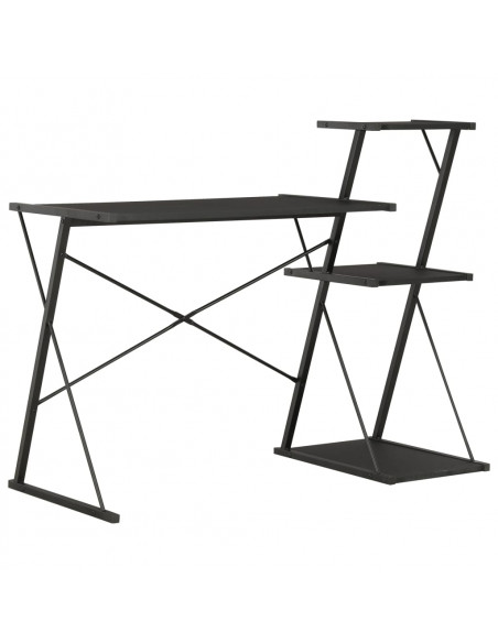 Scrivania con Ripiano Nera 116x50x93 cm