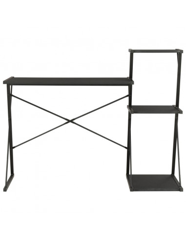 Scrivania con Ripiano Nera 116x50x93 cm