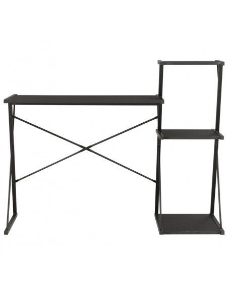 Scrivania con Ripiano Nera 116x50x93 cm