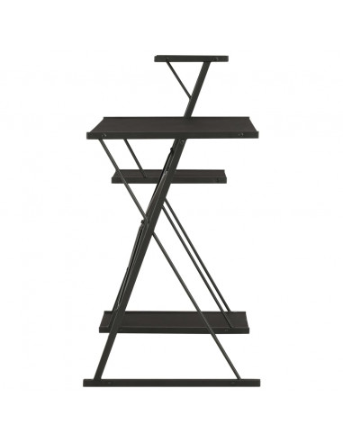 Scrivania con Ripiano Nera 116x50x93 cm