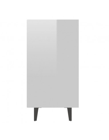 Credenza Bianco Lucido 103,5x35x70 cm in Legno Multistrato