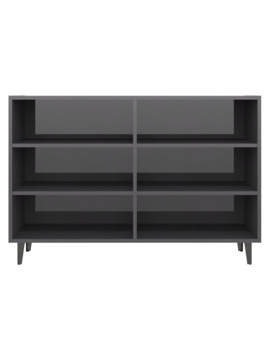 Credenza Grigio Lucido 103,5x35x70 cm in Legno Multistrato