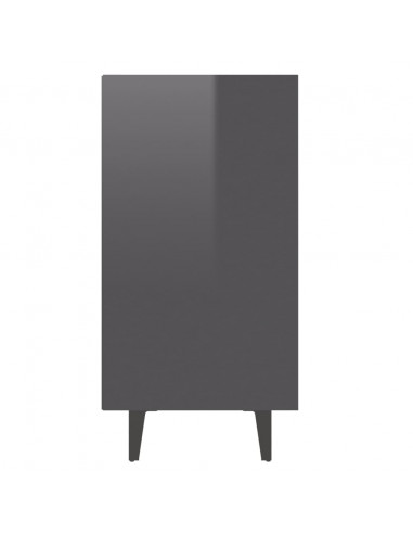 Credenza Grigio Lucido 103,5x35x70 cm in Legno Multistrato