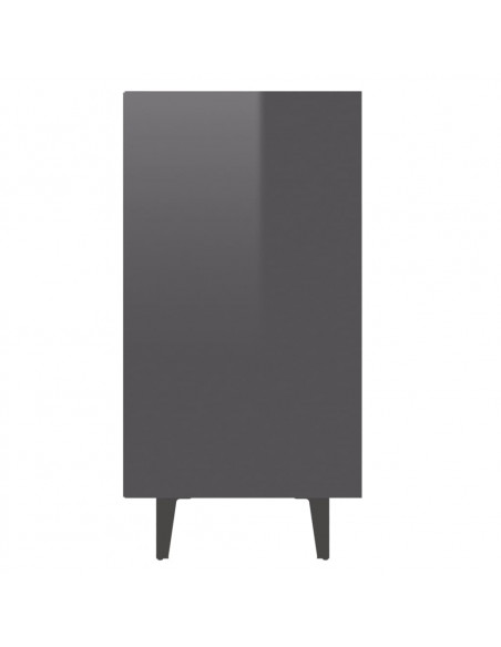 Credenza Grigio Lucido 103,5x35x70 cm in Legno Multistrato