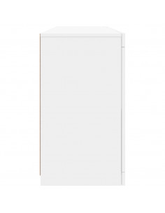 Credenza con Luci LED Bianca 163x37x67 cm 2