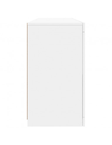 Credenza con Luci LED Bianca 163x37x67 cm