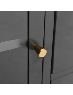 Credenza Antracite 75x35x70 cm in Acciaio e Vetro Temperato 2