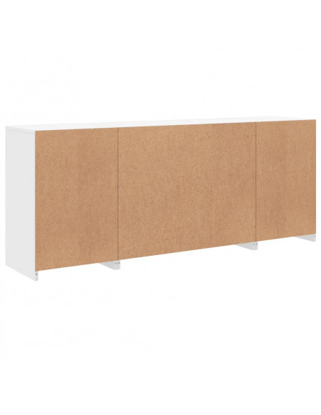 Credenza con Luci LED Bianca 163x37x67 cm
