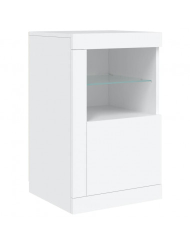 Credenza con Luci LED Bianca 163x37x67 cm