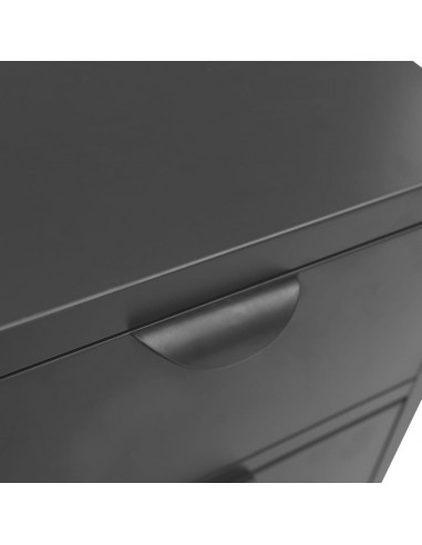 Credenza Antracite 75x35x70 cm in Acciaio e Vetro Temperato