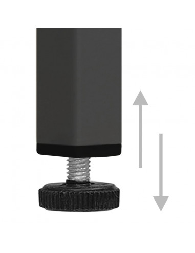 Credenza Antracite 75x35x70 cm in Acciaio e Vetro Temperato