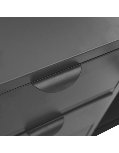 Credenza Antracite 105x35x70 cm in Acciaio e Vetro Temperato