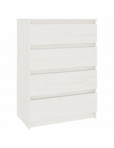 Credenza Bianca 60x36x84 cm in Legno Massello di Pino