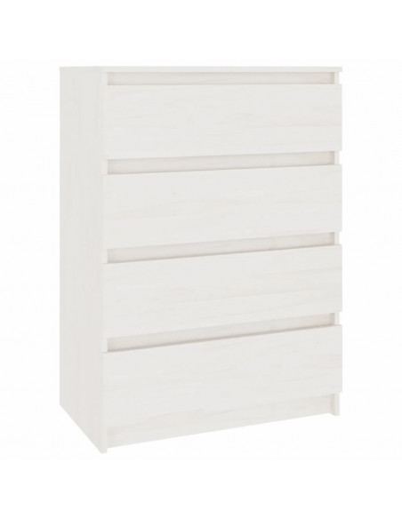 Credenza Bianca 60x36x84 cm in Legno Massello di Pino