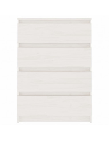 Credenza Bianca 60x36x84 cm in Legno Massello di Pino