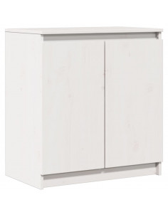 Armadietto Bianco 60x36x65 cm in Legno Massello di Pino 2