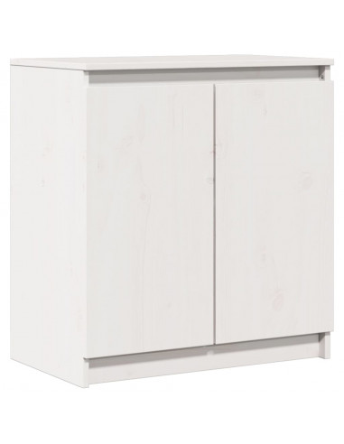 Armadietto Bianco 60x36x65 cm in Legno Massello di Pino