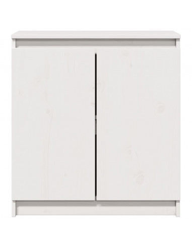 Armadietto Bianco 60x36x65 cm in Legno Massello di Pino