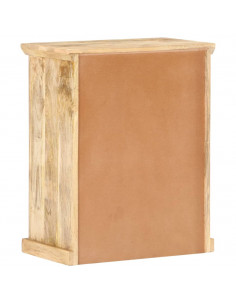 Credenza con Ante in Acciaio 60x35x75 cm in Massello di Mango 2