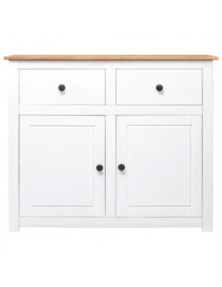 Credenza Bianca 93x40x80 cm in Legno Massello di Pino Panama