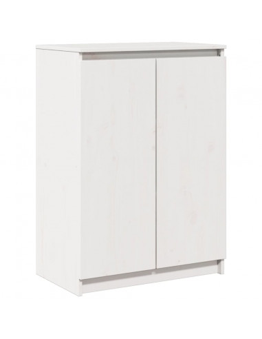 Credenza Bianca 60x36x84 cm in Legno Massello di Pino
