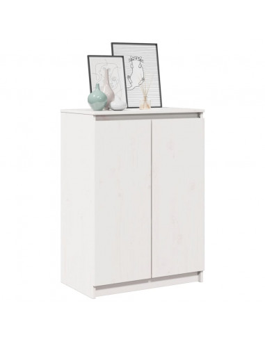 Credenza Bianca 60x36x84 cm in Legno Massello di Pino