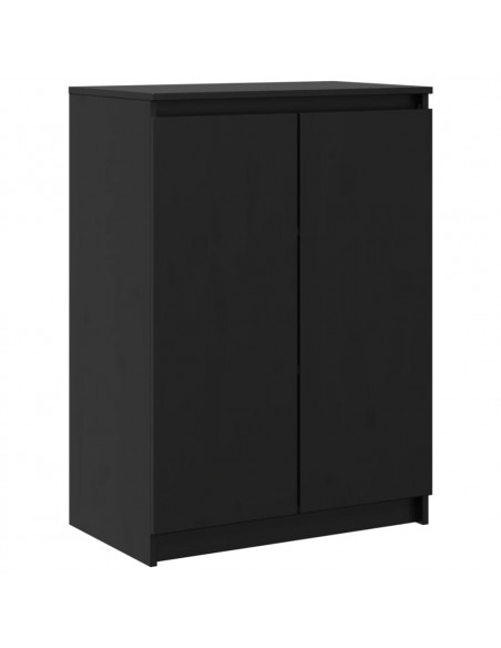 Credenza Nera 60x36x84 cm in Legno Massello di Pino