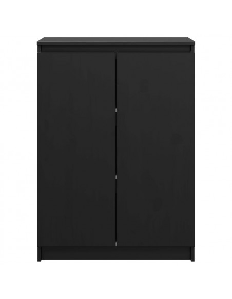 Credenza Nera 60x36x84 cm in Legno Massello di Pino