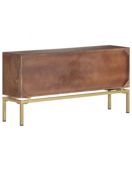 Credenza 120x29x60 cm in Legno Massello di Mango