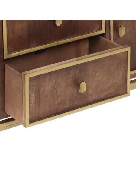 Credenza 120x29x60 cm in Legno Massello di Mango