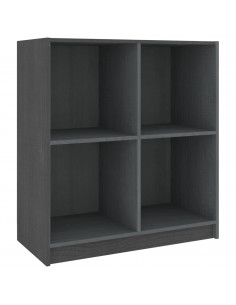 Credenza Grigia 70x33x76 cm in Legno Massello di Pino 2