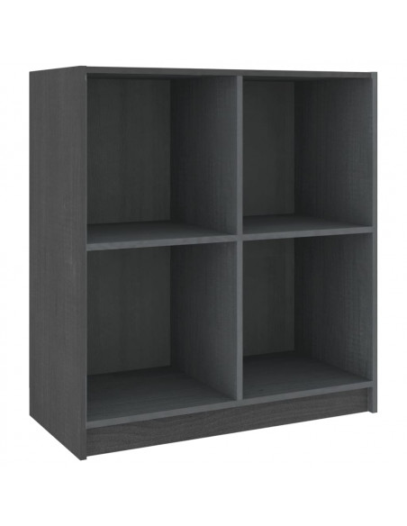 Credenza Grigia 70x33x76 cm in Legno Massello di Pino