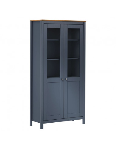 Credenza Alta Hill Grigia 85x37x170,5 cm in Legno di Pino