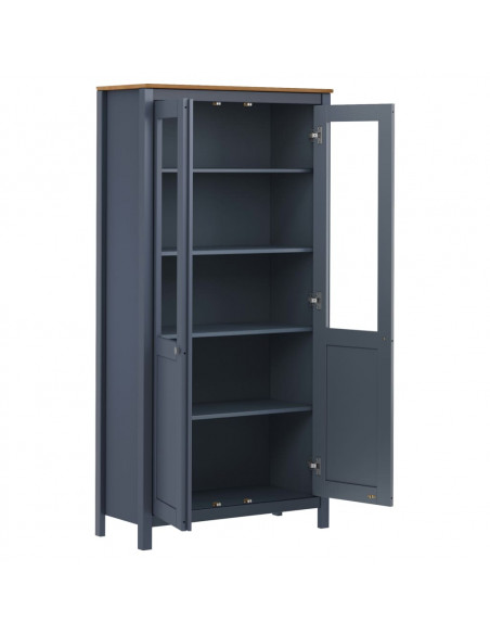 Credenza Alta Hill Grigia 85x37x170,5 cm in Legno di Pino