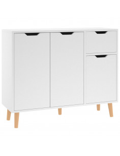 Credenza Bianca 90x30x72 cm in Legno Multistrato 2